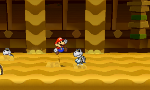 World 2-3: Sandshifter Ruins — Paper Mario: Sticker Star walkthrough screenshot