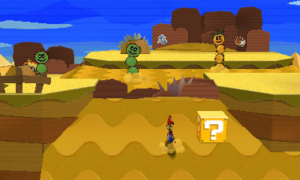 World 2-4: Damp Oasis — Paper Mario: Sticker Star walkthrough screenshot